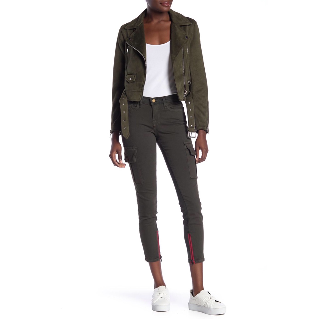 New Etienne Marcel Army Black Camo Cargo Pocket Jean
